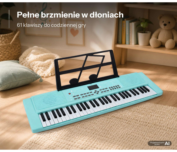 MusicMate Keyboard MM-04 KeyDeluxe Turkusowy - 1588174 - zdjęcie 10